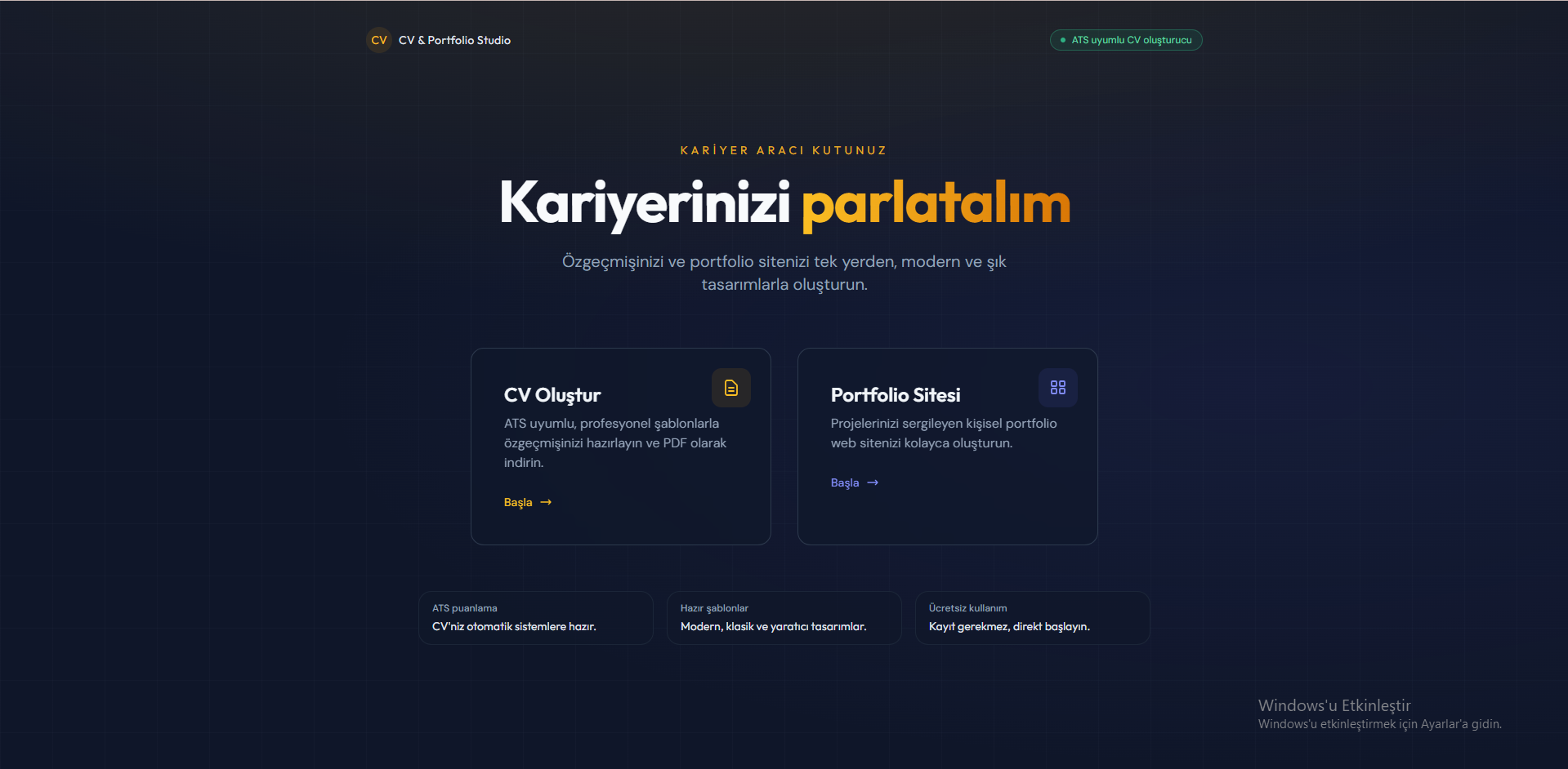 ATS Uyumlu CV ve Portfolyo