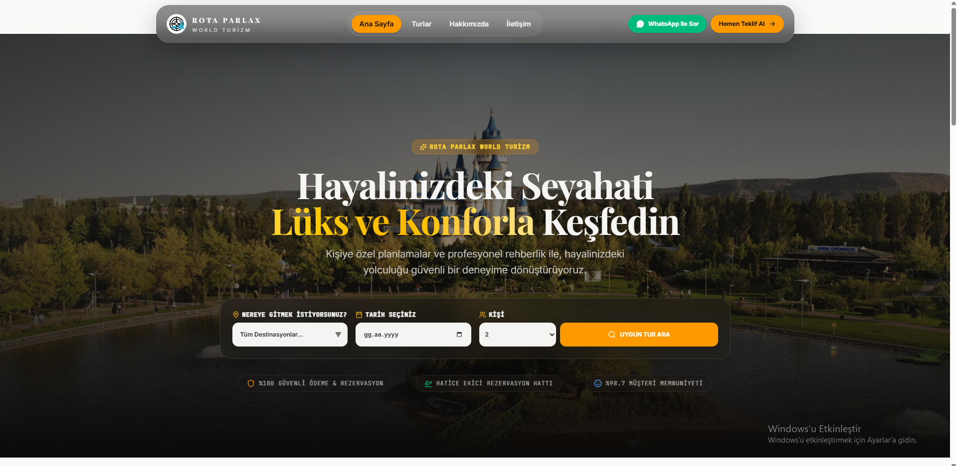 Rota Parlax World Turizm Web Sitesi